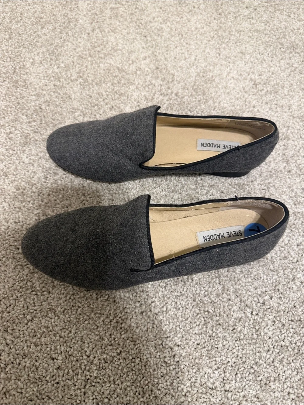 Steve Madden Men's Charcoal Gray Wool Slip-On Loafers